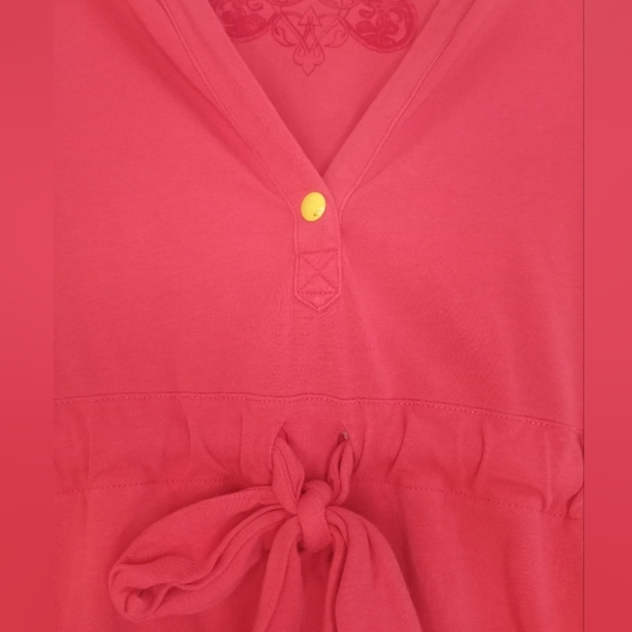 Oakley Tennis Prep Tie Me Up Berry Pink Red Drawstring Tie Waist V Neck Mini - Picture 3 of 5